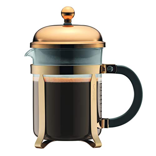 Bodum CHAMBORD Kaffeebereiter, 4 Tassen, 0.5 l, Edelstahl, Borosilicateglas, Gold, 0,5 l von Bodum
