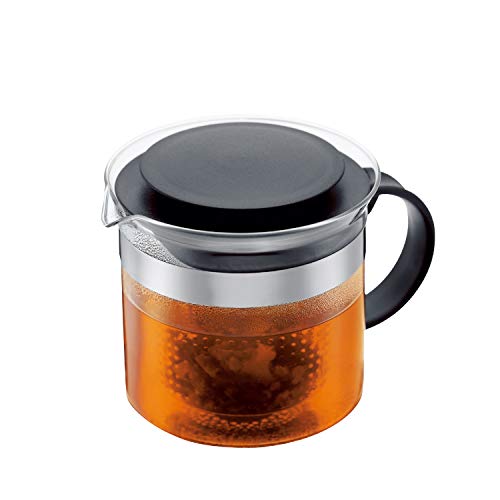 Bodum 1875-01 Teebereiter bistroNouveau (Kunststoff Teesieb, Hitzebeständiges Glas, 1,0 liters) schwarz von Bodum