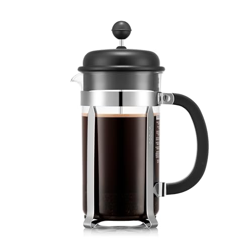 Bodum 1918-01 CAFFETTIERA Kaffeebereiter (French Press System, Permanent Edelstahlfilter, 1,0 liters) schwarz von Bodum