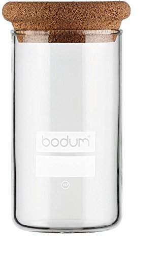 Bodum 8525-109-2 Yohki Vorratsdosen mit Korkdeckel, 0.25 L Vorratsdosen, Glas, Kork, Transparent, 6.6 x 6.6 x 11.5 cm von Bodum