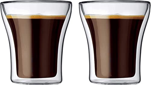 Bodum ASSAM 2-teiliges Kaffeeglas-Set (Doppelwandig, Mundgeblasen, Spülmaschinengeeignet, 0,2 liters) transparent von Bodum