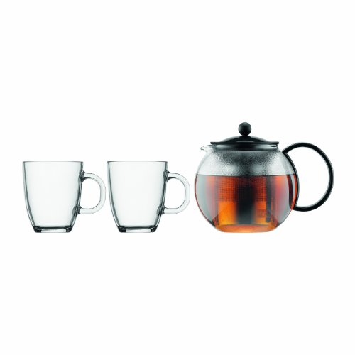 Bodum Assam, Glas, Schwarz, 3 Stück (1er Pack) von Bodum