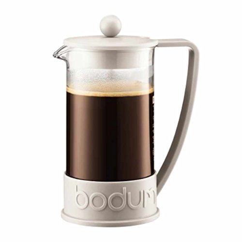 Bodum BRAZIL Kaffeebereiter (French Press System, Permanent Edelstahl-Filter, 1,0 liters) cremefarben von Bodum