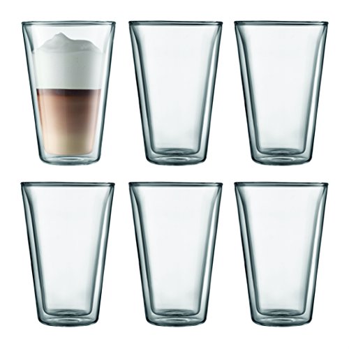 Bodum CANTEEN Gläser-Set (Doppelwandig, 0,4 liters) transparent, 6 Stück (1er Pack) von Bodum