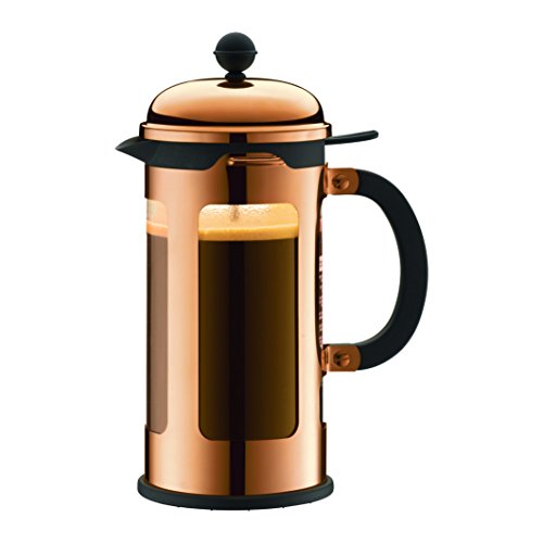 Bodum CHAMBORD Kaffeebereiter (French Press System, Auslaufschutz, Edelstahlrahmen, 1,0 liters) kupfer von Bodum