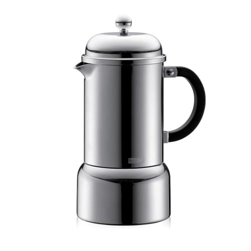 Bodum Chambord Espresso Maker 6 Tassen Induktion, Edelstahl, Silber, 21 x 10.5 x 16 cm von Bodum