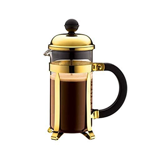 Bodum Chambord Kaffeebereiter 3 Tassen mit Metallrahmen, Chrom, Gold, 0.35 l von Bodum