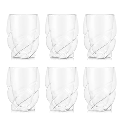 Bodum Doppelwandige Gläser 6er-Set PAVINA PARIS – 270 ml Tassen – Spülmaschinenfest Thermobecher – Mundgeblasenes Borosilikatglas von Bodum