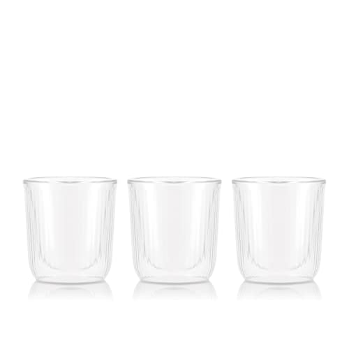 Bodum Douro 12129-10 Double Wall Ochoco Glass, 2,0 fl oz (60 ml), Set of 3, Clear, Originalprodukt von Bodum