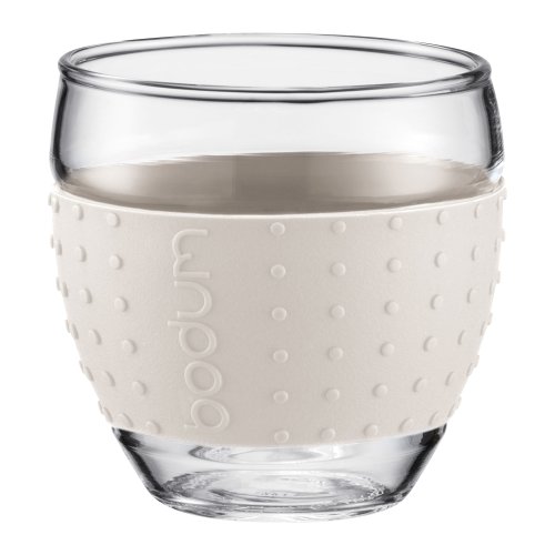 Bodum PAVINA 2-teiliges Gläser-Set (Rutschfester, farbiger Silikonring, 0,35 liters) cremefarben, Creme von Bodum