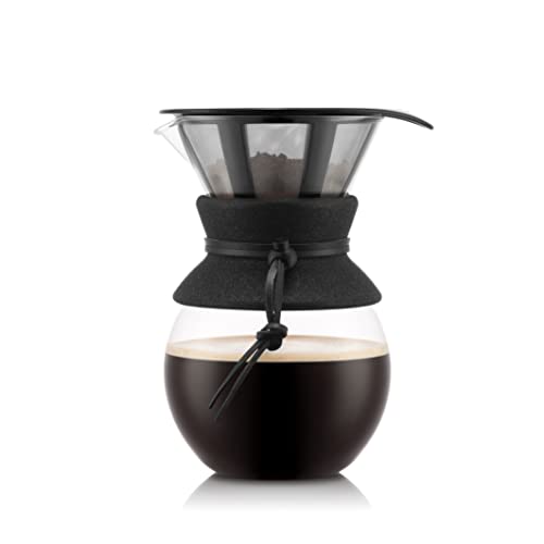 Bodum POUR OVER Kaffeebereiter mit Permanent-Kaffeefilter, 8 Tassen, 1.0 l, Edelstahl von Bodum