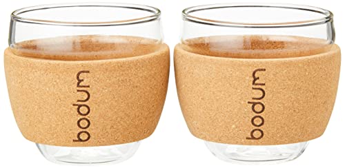 Bodum Pavina Set 2 Gläser, Transparent/kork, 6.3 cm, 2 Stück (1er Pack) von Bodum