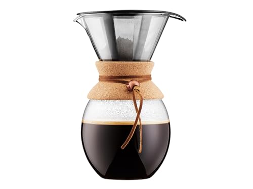 Bodum Pour Over Kaffeebereiter mit permanentfilter, Glas, Beige, 51 Ounce von Bodum