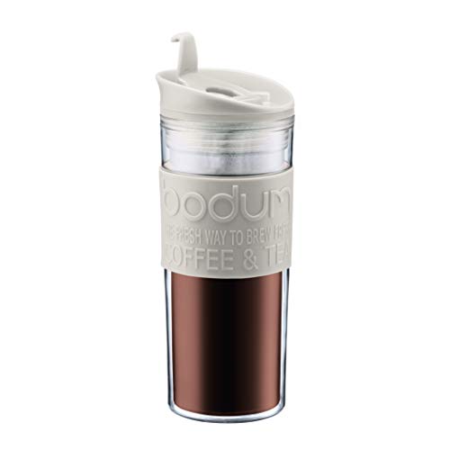 Bodum 11101-01S TRAVEL Mug Thermobecher Reisebecher, Kunststoff, Klappdeckel, 0,45 l, klar, Hell Bodum 11101-01S TRAVEL Mug Thermobecher Reisebecher, Kunststoff, Klappdeckel, 0,45 l, klar, Hell von Bodum