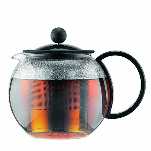 Bodum 1812-01 assam Teebereiter (French Press System, Permanent Edelstahlfilter), 0,5 liters schwarz von Bodum