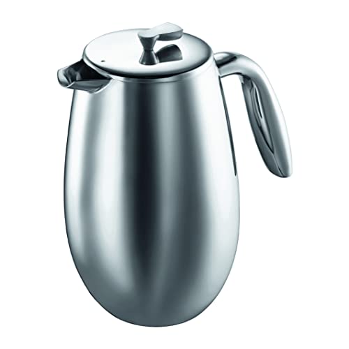 Bodum Doppelwandiger French Press Columbia - 1L / 8 Tassen - Edelstahl Glänzend - Spülmaschinenfest Kaffeebereiter von Bodum