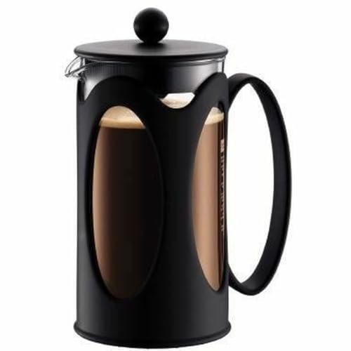 Bodum kenya Kaffeebereiter (French Press System, Permanent Edelstahl-Filter, 1,0 liters) schwarz von Bodum