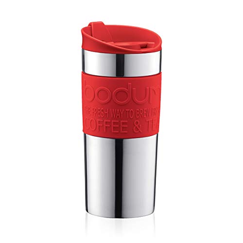 Bodumtravel mug Thermobecher aus Edelstahl (Doppelwandig, Spülmaschinengeeignet, 0,35 liters) Rot von Bodum