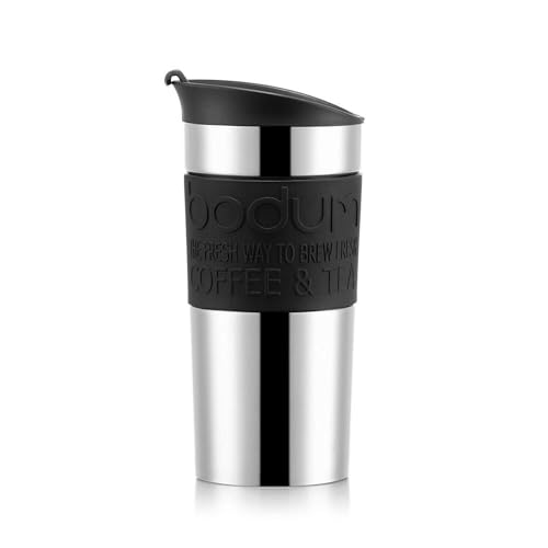 Bodumtravel mug Thermobecher aus Edelstahl (Doppelwandig, Spülmaschinengeeignet, 0,35 liters) Schwarz, 1 Stück (1er Pack) von Bodum