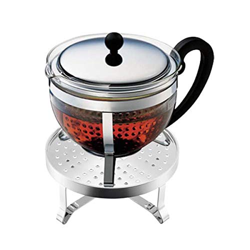 CHAMBORD SET: Teebereiter mit Plastikfilter, 1.3 l, mit Rechaud, Glänzend von Bodum