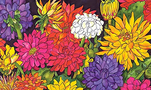 Dizzy Dahlien Frühlings-Fußmatte mit Blumen-Motiv, für den Eingangsbereich, Innenbereich, 40,6 x 61 cm Dizzy Dahlien Frühlings-Fußmatte mit Blumen-Motiv, für den Eingangsbereich, Innenbereich, 40,6 x 61 cm von Bodyard