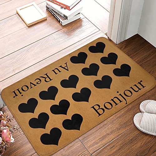 Fußmatte mit Aufschrift "Welcome Mat", für den Außenbereich, Bonjour Au Revoir, Fußmatte für den Eingangsbereich, Willkommensmatten für Haustür, lustige Klassenzimmer-Dekorationen, Küchenmatten, 40,6 von Bodyard