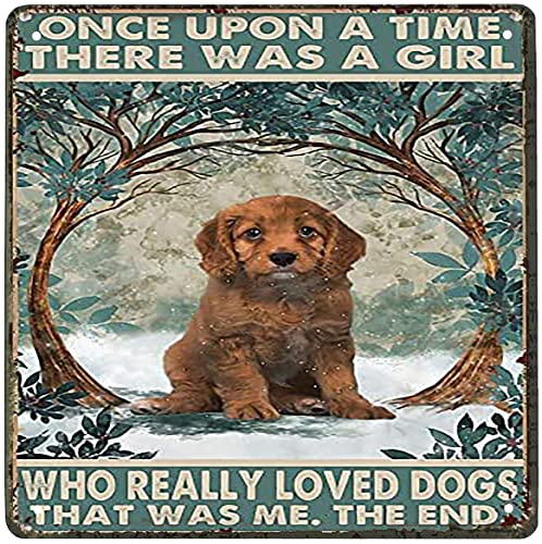 Lustiges Karamell Cavapoo Once Upon A Time A Girl Really Loved Dogs Kunstposter Blechschild Blechschild für Bauernhaus Zuhause Badezimmer Garage Schild Männerhöhle Vintage Kunst Wand Heimdekoration von Bodyard