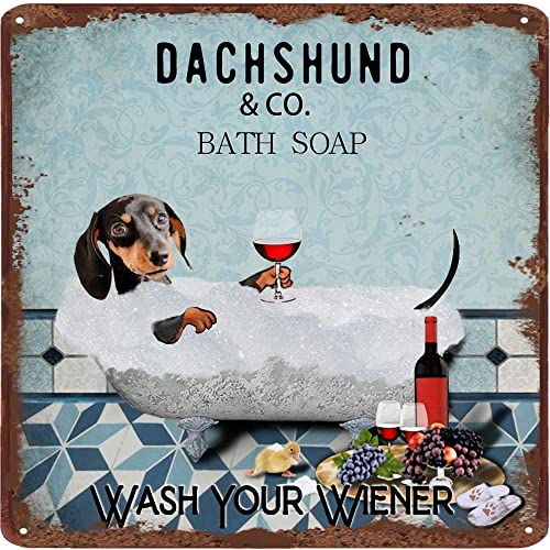 Metallplakat Dackel Blechschild Hundeliebhaber Geschenk Dackel Co. Badeseife Retro Metall-Blechschild BarTavernPubClub Männerhöhle Wanddekoration 30,5 x 30,5 cm Metallplakat Dackel Blechschild Hundeliebhaber Geschenk Dackel Co. Badeseife Retro Metall-Blechschild BarTavernPubClub Männerhöhle Wanddekoration 30,5 x 30,5 cm von Bodyard
