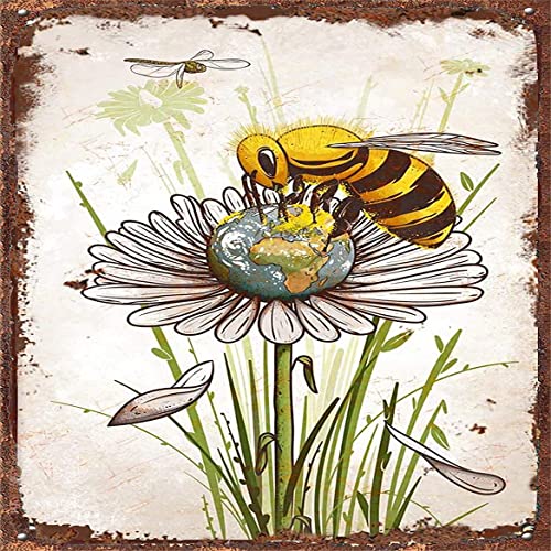 Metallposter, kreatives Blechschild, Motiv: Save The Planet Bee Funny Novelty Metallschild BarTavernPubClub Man Cave, Wanddekoration, 30,5 x 30,5 cm von Bodyard