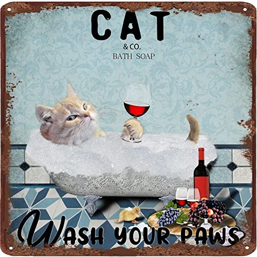 Metallposter mit Katzenmotiv, Katzenliebhaber, Geschenk, Katze, Co.Bath Soap BarTavernPubClub, Männerhöhle, Wanddekoration, 30,5 x 30,5 cm Metallposter mit Katzenmotiv, Katzenliebhaber, Geschenk, Katze, Co.Bath Soap BarTavernPubClub, Männerhöhle, Wanddekoration, 30,5 x 30,5 cm von Bodyard