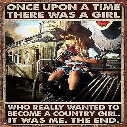 Vintage Metall-Blechschild Country Girl Poster BarTavernPubClub Männerhöhle Wanddekoration 30,5 x 30,5 cm von Bodyard