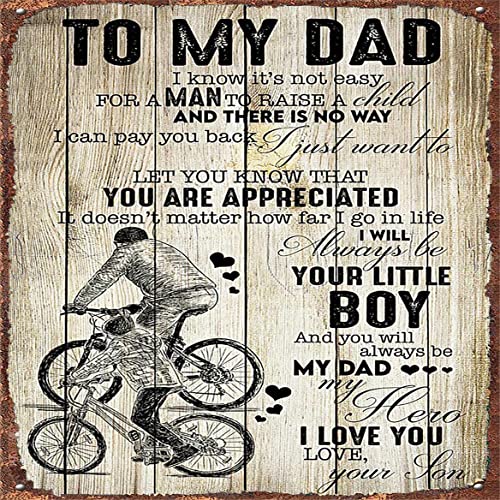 Vintage Metall-Blechschild Radfahren Little Boy to Dad Poster Poster (kein Rahmen) BarTavernPubClub Man Cave Wanddekoration 30,5 x 30,5 cm von Bodyard