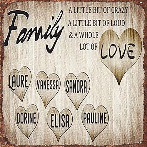 Vintage Metall-Blechschild Vintage Familienschild Name individuelles Poster personalisiertes Geschenk Poster Blechschild Poster BarTavernPubClub Männerhöhle Wanddekoration 30,5 x 30,5 cm von Bodyard