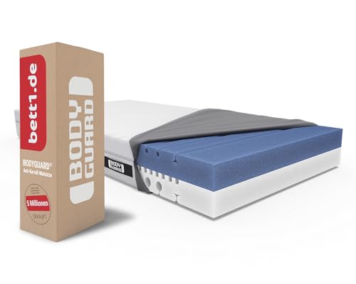 Bodyguard bett1 Anti-Kartell-Matratze 160x190. Deutschlands meistgekaufte Matratze (2in1 Liegehärten Mittelfest & Fester, Bezug 60°C waschbar, Oeko-TEX 100, Ergonomiemodule, QXSchaum) von Bodyguard