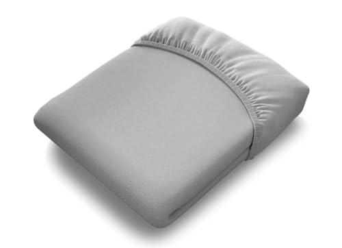 bett1 | BODYGUARD® Jersey-Spannbettlaken. Sorgt mit seinem angenehmen Hautgefühl und optimalen Sitz auf der Matratze für sanften Schlafkomfort. (70x140 cm; Silber) von Bodyguard