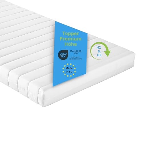 Bodyprotect 10 cm Matratzenauflage 140 x 200 Kaltschaum Topper, Matratzentopper mit Härtegrad 2 & 3, Matratzenschoner Ökotex Zertifiziert, Made in EU von Bodyprotect