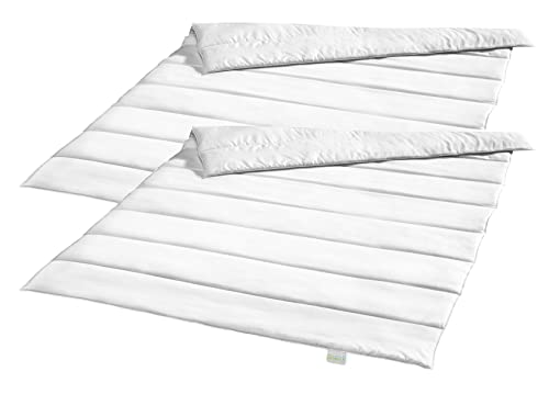 Bodyprotect Ecoline 2er Set Bettdecken 135 x 200 cm, medium Ganzjahresdecken, Bettwaren Set aus 100% Mikrofaser, waschbar, Allergiker geeignet, Steppdecke, weiß von Bodyprotect