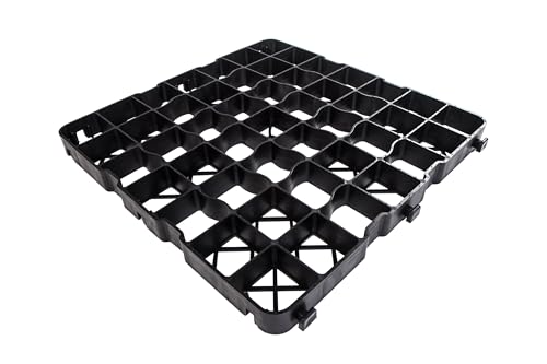 4 Stück (1 m²) Rasengitter aus Kunststoff schwarz 50 x 50 x 4 cm Rasengitterplatten Rasenwaben Bodenwaben Paddockplatten - BÖCK Terraflex von Böck