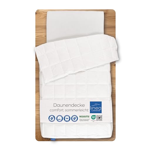 LINEA by Böhmerwald Comfort Dauneneinziehdecke leicht, 90% Daunen / 10% Federn, weiß, 155 x 220 cm von linea