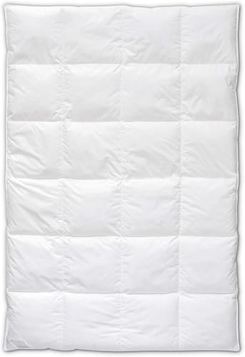 Böhmerwald Selection Daunendecke Allergikergeeignet, 100% Daunen 1.780g Füllgewicht Wärmeklasse Extra Warm200x200cm Oeko-Tex Standard 100 Kassettendecke mit 8,0cm Steg Ideal für 14-16°C Raumtemperatur von Böhmerwald