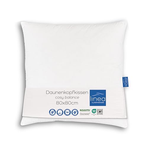 LINEA by böhmerwald - cosy - hochwertiges Kopfkissen balance, 80x80, 70% Federn Klasse 1, 30% kuschlige neue Daunen, Allergiker geeignet, waschbar bis 60°C, in Deutschland produziert LINEA by böhmerwald - cosy - hochwertiges Kopfkissen balance, 80x80, 70% Federn Klasse 1, 30% kuschlige neue Daunen, Allergiker geeignet, waschbar bis 60°C, in Deutschland produziert von Böhmerwald