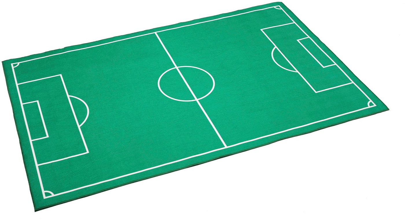 Kinderteppich Fußballfeld, Böing Carpet, rechteckig, Höhe: 4 mm, Spiel-Teppich, bedruckt, waschbar, Kinderzimmer von Böing Carpet