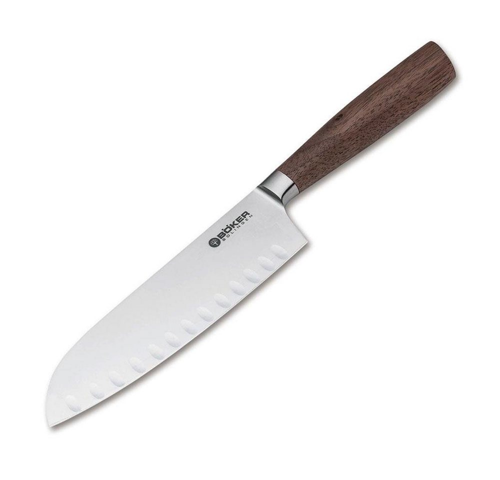 Böker Manufaktur Solingen Steakkochmesser Santoku mit Kullenschliff & Holzgriff 130735 von Böker Manufaktur Solingen