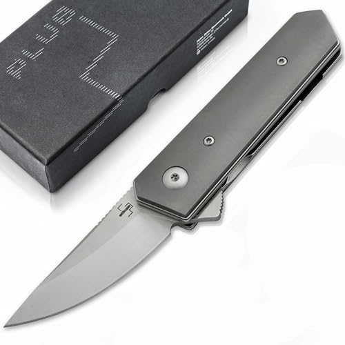 BÖKER PLUS® Kwaiken Stubby Titan - Gentleman Taschen-Messer mit Clip - Titan-Griff Tactical Folder Knife - EDC Flipper Messer klein in Geschenkbox von Böker Plus