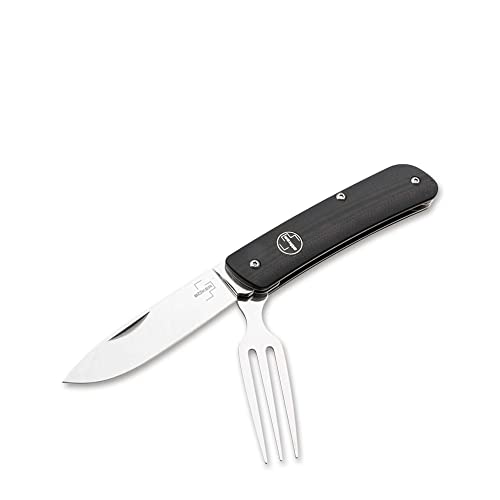 Böker Plus PLUS Tech Tool Fork - edles Taschen-Messer mit Gabel - klappbares Camping-Besteck - Design Reisebesteck - faltbares Outdoor-Besteck mit Clip Schwarz von BÖKER PLUS