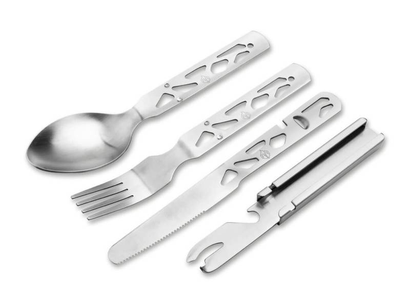 Böker Plus Campinglöffel Naturensöhne Camping Set, Edelstahl (4 Stück), vollwertiges Besteck von Böker Plus