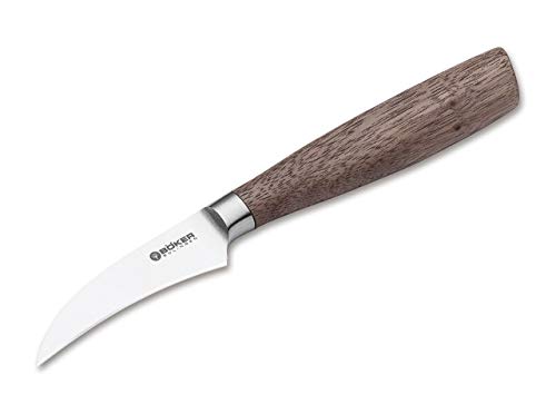 BÖKER SOLINGEN® Core rundes Profi Schälmesser mit Holzgriff - gebogene Edelstahl-Klinge 7 cm - Paring Knife - geschmiedetes Tourniermesser rostfrei, Braun von Böker