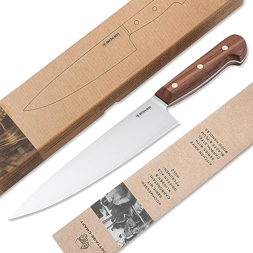 BÖKER SOLINGEN® Cottage-Craft - handgefertigtes Carbonstahl Chefmesser Solingen - extra scharfes Küchenmesser mit Holzgriff - in edler Geschenkbox von Böker