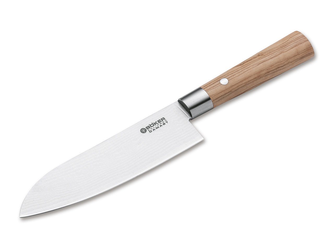 Böker Universalküchenmesser Böker Damast Olive Santoku von Böker