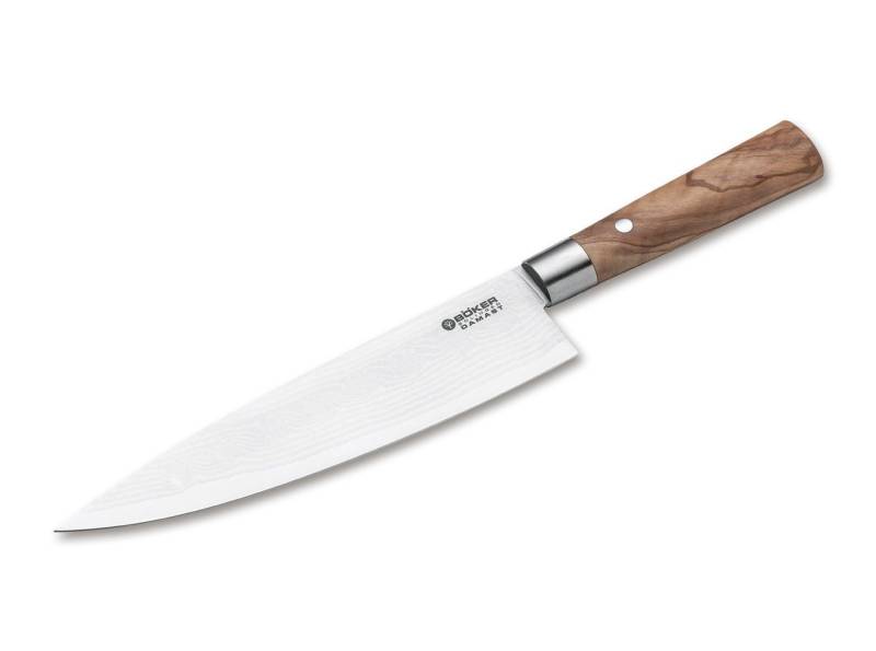 Böker Universalküchenmesser Böker Damast Olive großes Kochmesser von Böker